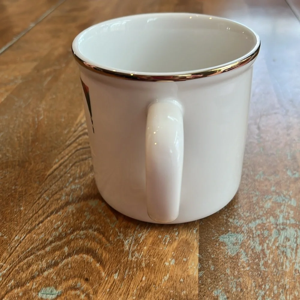 POTTERY BARN Stewart Plaid Monogram Initial T Mug